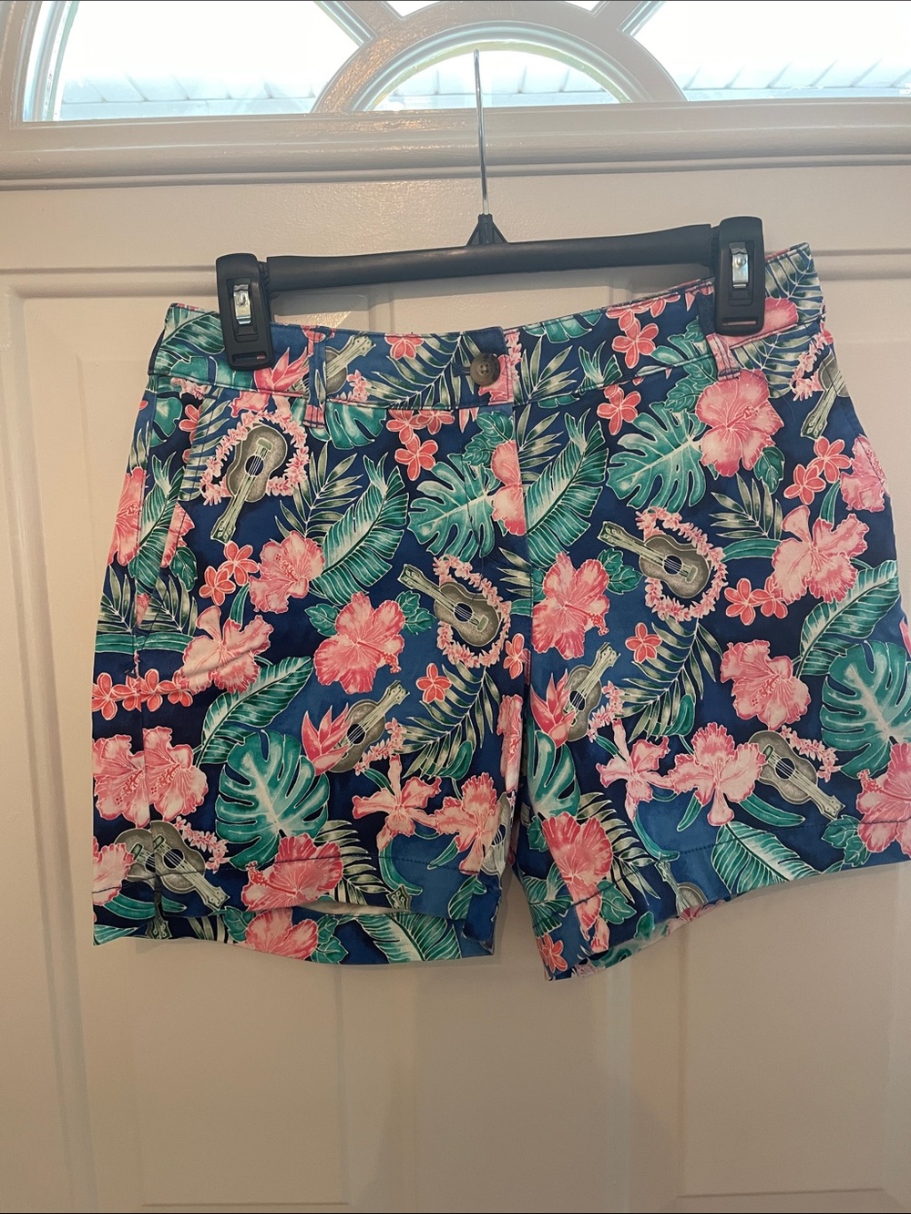 Tommy Bahama Navy Floral & Green Tropical Print Jean Shorts